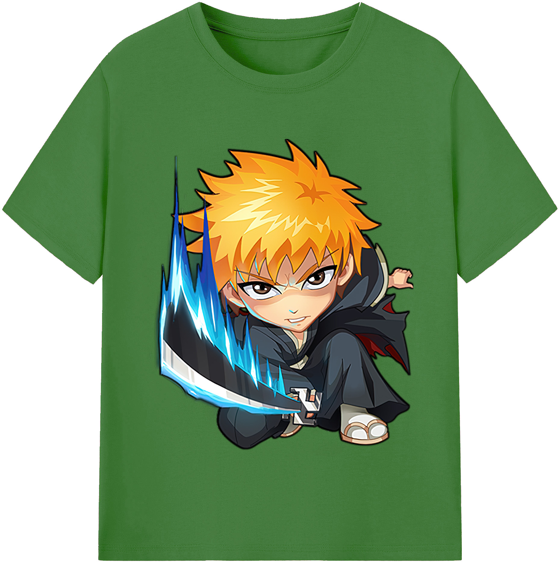 （画像用） ブリーチ 黒崎一護（くろさき いちご）BLEACH Kurosaki Ichigo レディースカジュアルプリントTシャツ（綿100％）